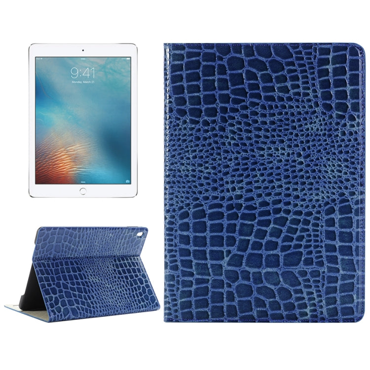 Crocodile Texture Horizontal Flip Leather Case with Holder & Card Slots & Wallet for iPad Pro 9.7 inch(Blue) - iPad Pro 9.7 inch Cases by buy2fix | Online Shopping UK | buy2fix