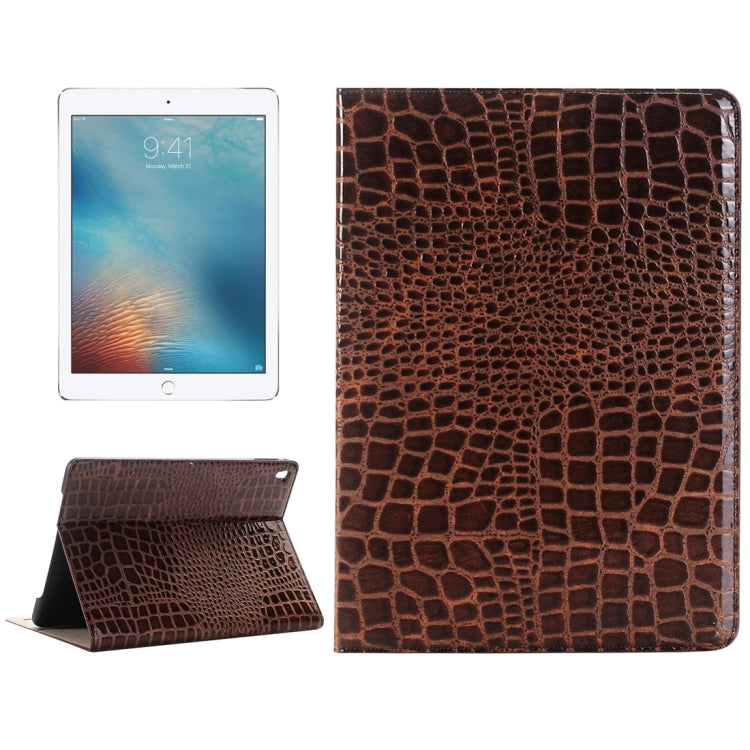 Crocodile Texture Horizontal Flip Leather Case with Holder & Card Slots & Wallet for iPad Pro 9.7 inch(Brown) - iPad Pro 9.7 inch Cases by buy2fix | Online Shopping UK | buy2fix
