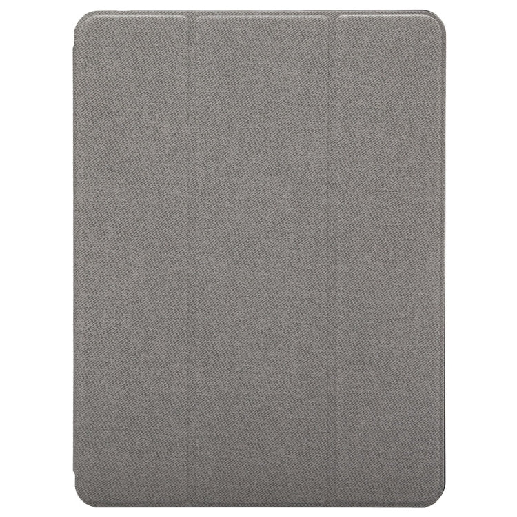 Cloth Texture Pattern Case for iPad 9.7 (2018) & iPad 9.7 inch (2017), with Three-folding Holder & Pen Slots(Grey) - iPad 9.7 (2018) & (2017) Cases by buy2fix | Online Shopping UK | buy2fix
