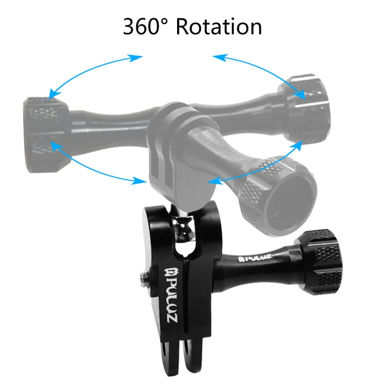 PULUZ CNC Aluminum Ball Joint Mount with 2 Long Screws for GoPro, Insta360, DJI and Other Action Cameras(Black) - Connection Mount by PULUZ | Online Shopping UK | buy2fix