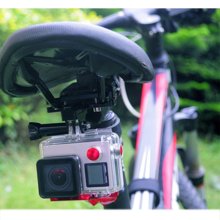 PULUZ Aluminium Alloy Bike Seat Cushion Mount for GoPro, Insta360, DJI and Other Action Cameras(Black) - Bicycle Handlebar Mount by PULUZ | Online Shopping UK | buy2fix
