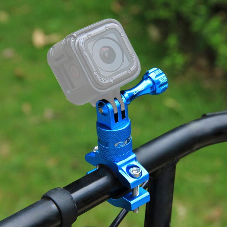 PULUZ 360 Degree Rotation Bike Aluminum Handlebar Adapter Mount with Screw for GoPro, Insta360, DJI and Other Action Cameras(Blue) - Bicycle Handlebar Mount by PULUZ | Online Shopping UK | buy2fix