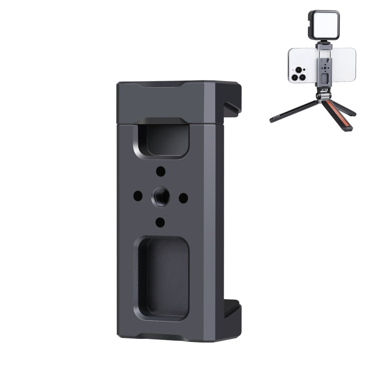 PULUZ Cold Shoes Aluminum Alloy Phone Clamp Holder Bracket(Black) - Desktop Holder by PULUZ | Online Shopping UK | buy2fix