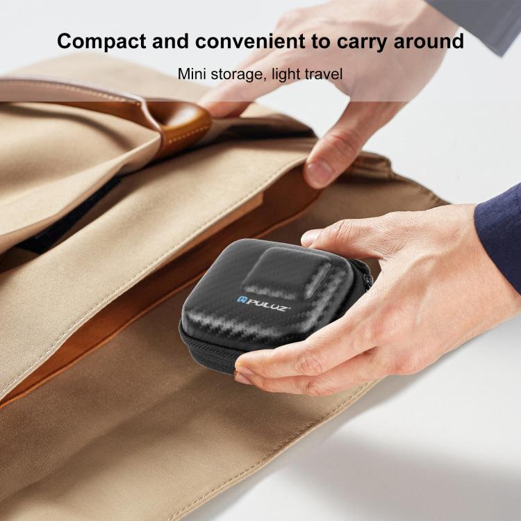 PULUZ Mini Portable Carbon Fiber Storage Bag for GoPro HERO13 Black /12 Black /11 Black /10 Black /9 Black and other Similar Size Cameras - Case & Bags by PULUZ | Online Shopping UK | buy2fix