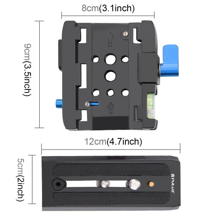 PULUZ Quick Release Clamp Adapter + Quick Release Plate for DSLR & SLR Cameras(Black) - Quick Release Plate by PULUZ | Online Shopping UK | buy2fix