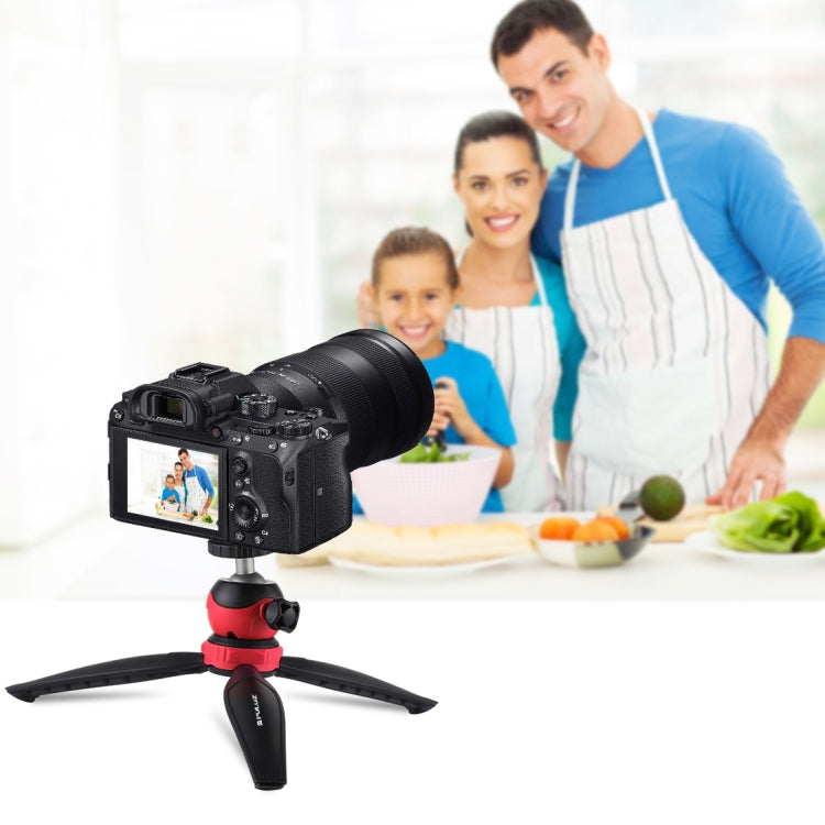 PULUZ 20cm Pocket Plastic Tripod Mount with 360 Degree Ball Head for Smartphones, GoPro, DSLR Cameras(Red) - Tripods by PULUZ | Online Shopping UK | buy2fix