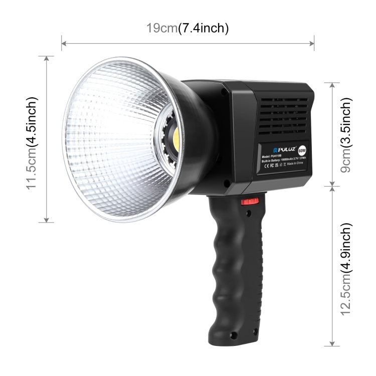 PULUZ 60W Studio Video Light 2500K-6500K Dual Color Temperature Professional Photography Fill Light (Black) - Shoe Mount Flashes by PULUZ | Online Shopping UK | buy2fix