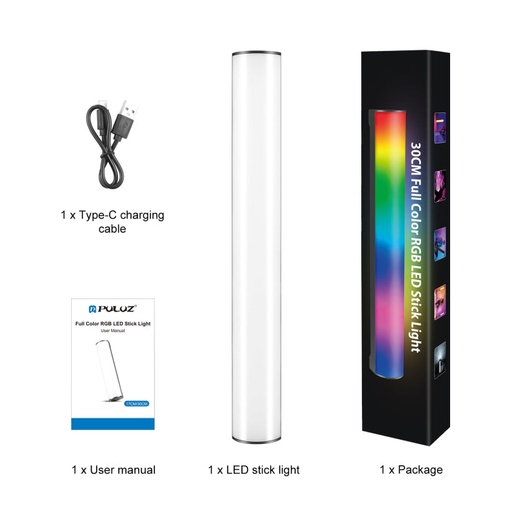 PULUZ 30cm Photo Handheld Full Color RGB Stick Light Magnetic LED Fill Light by PULUZ
