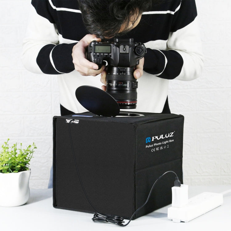 PULUZ 25cm Folding Portable High 97 CRI Ring Light Photo Lighting Studio Shooting Tent Box with 12 Colors Backdrops, Size: 25cm x 25cm x 25cm(Black) - by PULUZ | Online Shopping UK | buy2fix