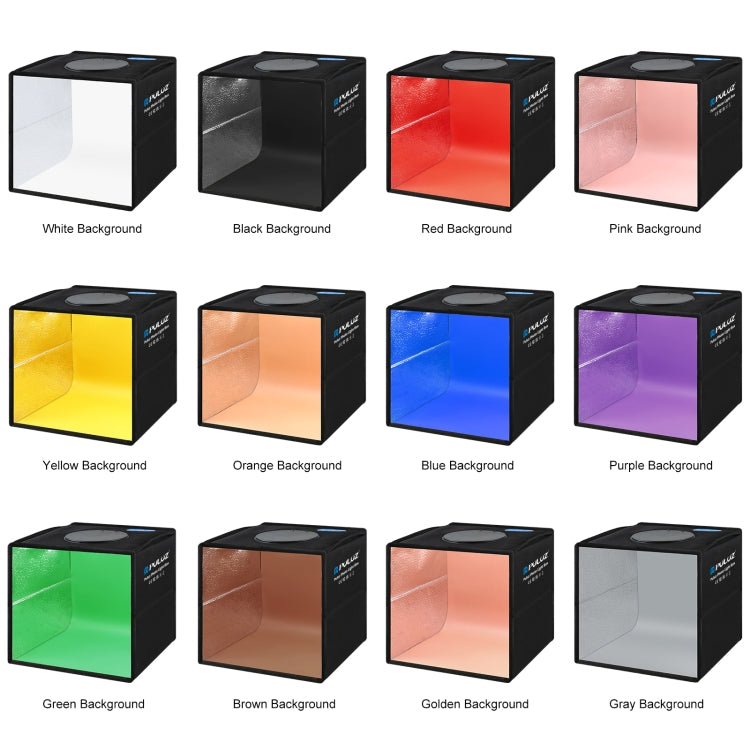 PULUZ 25cm Folding Portable High 97 CRI Ring Light Photo Lighting Studio Shooting Tent Box with 12 Colors Backdrops, Size: 25cm x 25cm x 25cm(Black) - by PULUZ | Online Shopping UK | buy2fix