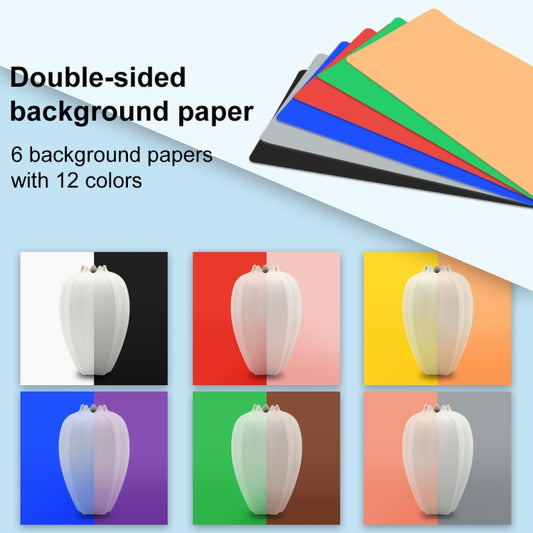 PULUZ 25cm Folding Portable 3 Modes Dual Color Temperature Ring Light Photo Lighting Studio Shooting Tent Box with 6 x Dual-side Color Backdrops, Size: 25cm x 25cm x 25cm(Black) by PULUZ