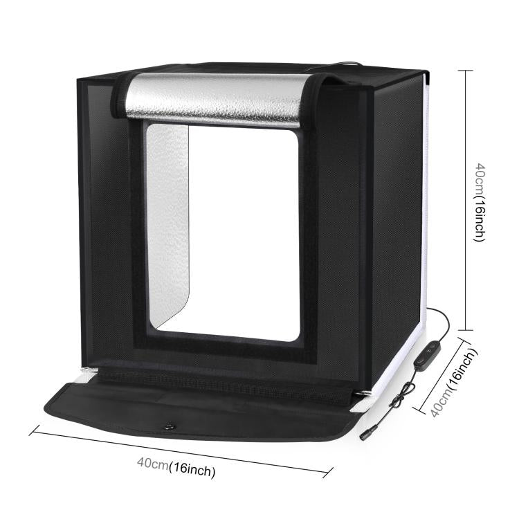 PULUZ 40cm Folding Portable White Light Dimmable Photo Lighting Studio Shooting Tent Box Kit with 6 Colors (Black, Orange, White, Red, Green, Blue) Backdrops(UK Plug) - by PULUZ | Online Shopping UK | buy2fix