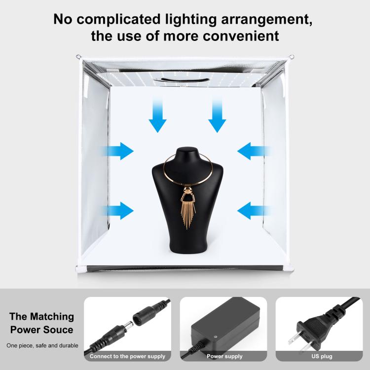 PULUZ 40cm Folding Portable White Light Dimmable Photo Lighting Studio Shooting Tent Box Kit with 6 Colors (Black, Orange, White, Red, Green, Blue) Backdrops(US Plug) - by PULUZ | Online Shopping UK | buy2fix