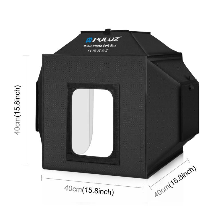 PULUZ 40cm Folding 72W 5500K Studio Shooting Tent Soft Box Photography Lighting Kit with 4 Colors (Black, Orange, White, Green) Backdrops(AU Plug) - by PULUZ | Online Shopping UK | buy2fix