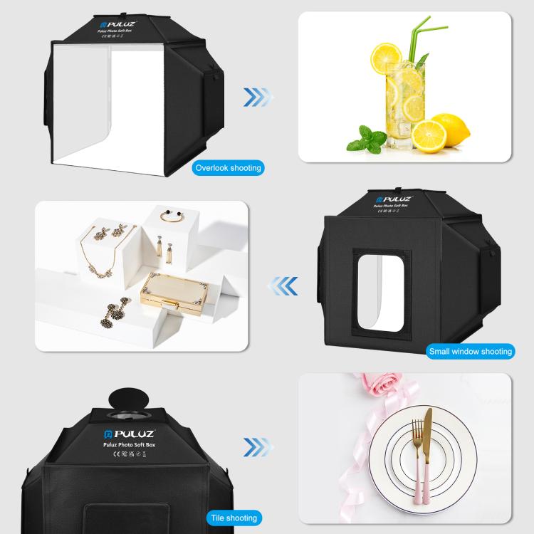 PULUZ 40cm Folding 72W 5500K Studio Shooting Tent Soft Box Photography Lighting Kit with 4 Colors (Black, Orange, White, Green) Backdrops(AU Plug) - by PULUZ | Online Shopping UK | buy2fix