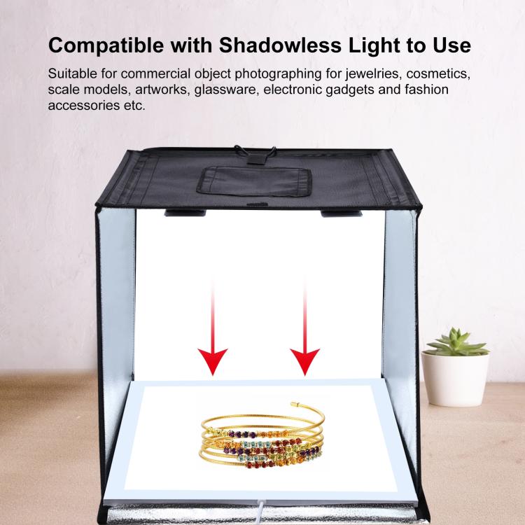 PULUZ Photo Studio Light Box Portable 60 x 60 x 60 cm Light Tent LED 5500K White Light Dimmable Mini 36W Photography Studio Tent Kit with 6 Removable Backdrops (Black Orange White Green Blue Red)(US Plug) - by PULUZ | Online Shopping UK | buy2fix