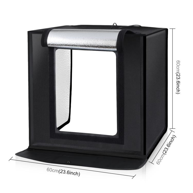 PULUZ Photo Studio Light Box Portable 60 x 60 x 60 cm Light Tent LED 5500K White Light Dimmable Mini 36W Photography Studio Tent Kit with 6 Removable Backdrops (Black Orange White Green Blue Red)(US Plug) - by PULUZ | Online Shopping UK | buy2fix
