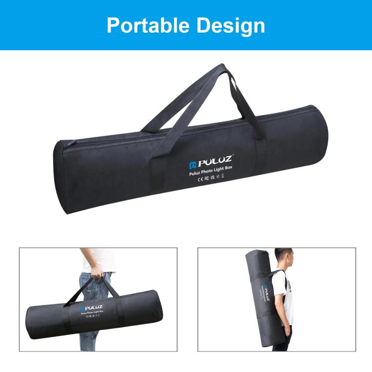 PULUZ 80cm Folding Portable 72W White Light Photo Lighting Studio Shooting Tent Box Kit with 3 Colors Black / White / Orange Backdrops(AU Plug) - by PULUZ | Online Shopping UK | buy2fix
