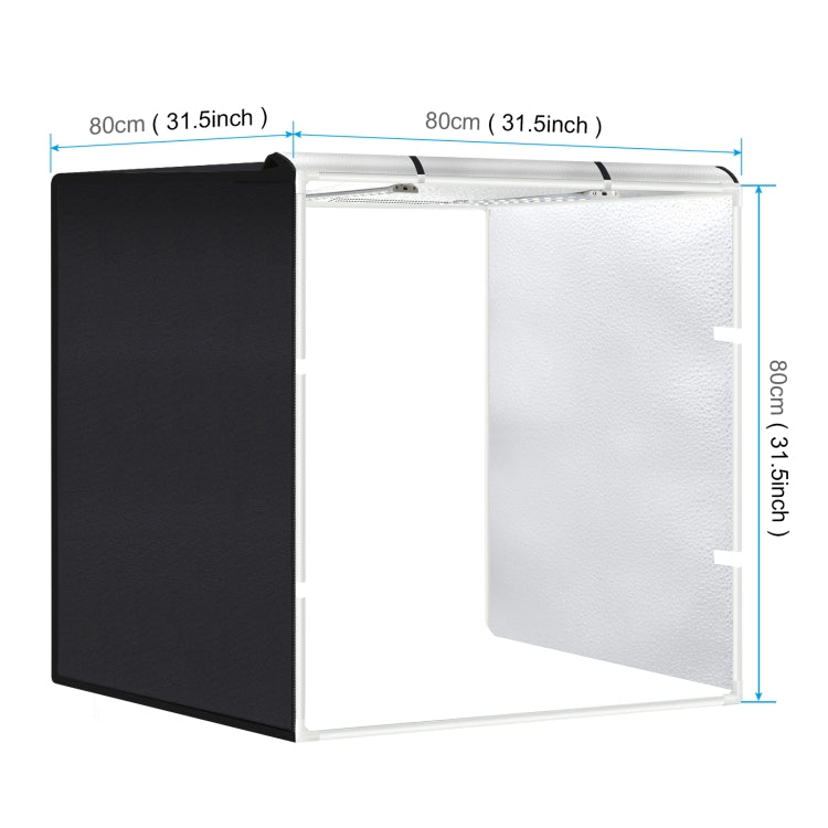 PULUZ 80cm Folding Portable 72W White Light Photo Lighting Studio Shooting Tent Box Kit with 3 Colors Black / White / Orange Backdrops(US Plug) - by PULUZ | Online Shopping UK | buy2fix