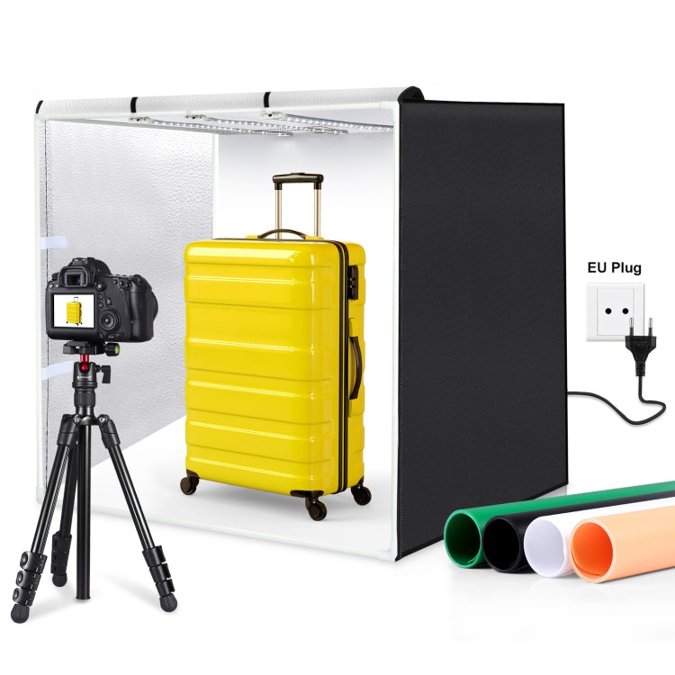 PULUZ 80cm Folding Portable 90W 14000LM High CRI White Light Photo Lighting Studio Shooting Tent Box Kit with 4 Colors Black, White, Orange, Green Backdrops (EU Plug) - by PULUZ | Online Shopping UK | buy2fix