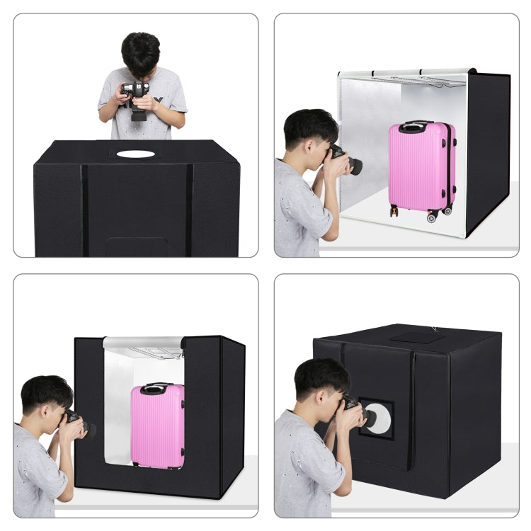 PULUZ 80cm Folding Portable 90W 14000LM High CRI White Light Photo Lighting Studio Shooting Tent Box Kit with 4 Colors Black, White, Orange, Green Backdrops (EU Plug) - by PULUZ | Online Shopping UK | buy2fix