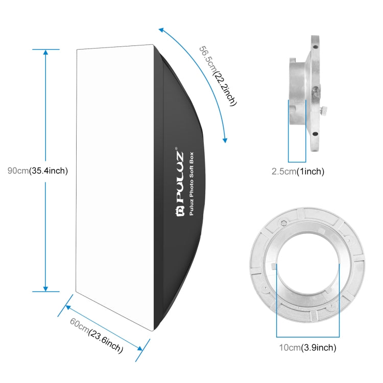 PULUZ Rectangle Speedlite Softbox Bowens Mount Diffuser - by PULUZ | Online Shopping UK | buy2fix