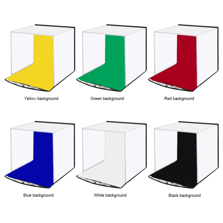 PULUZ 30cm Folding Portable Ring Light Photo Lighting Studio Shooting Tent Box Kit with 6 Colors Backdrops (Black, White, Yellow, Red, Green, Blue), Unfold Size: 31cm x 31cm x 32cm - by PULUZ | Online Shopping UK | buy2fix