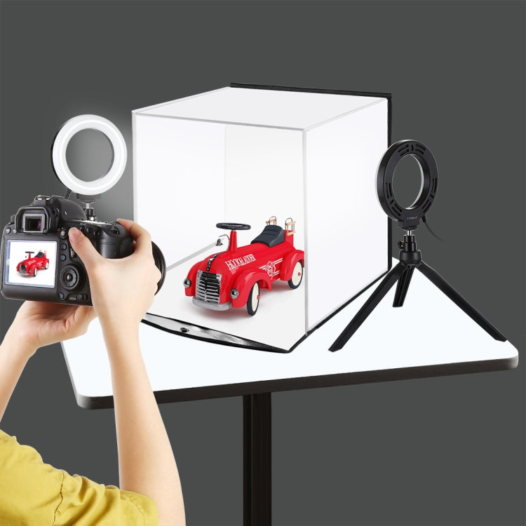 PULUZ 30cm Folding Portable Ring Light Photo Lighting Studio Shooting Tent Box Kit with 6 Colors Backdrops (Black, White, Yellow, Red, Green, Blue), Unfold Size: 31cm x 31cm x 32cm - by PULUZ | Online Shopping UK | buy2fix