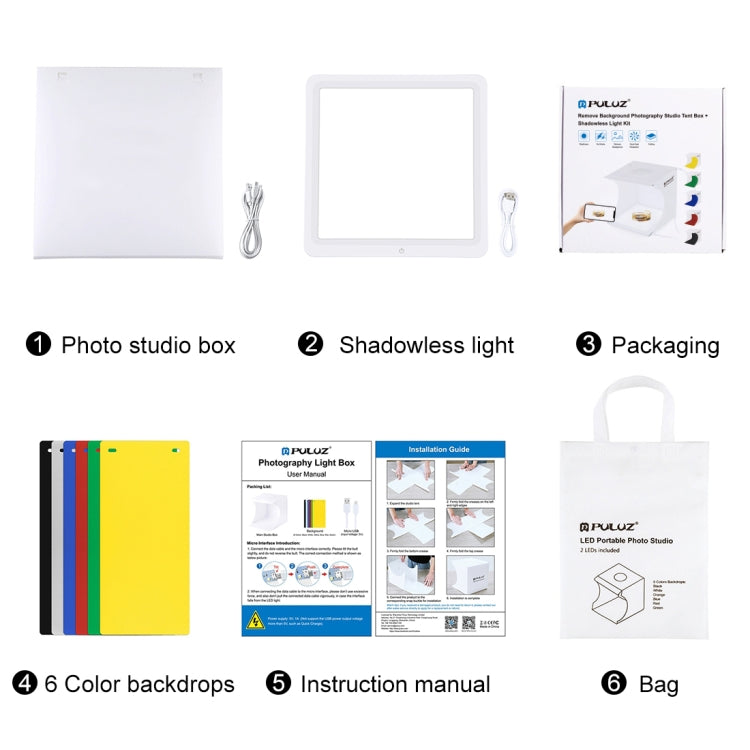 PULUZ Mini LED Photography Shadowless Light Lamp Panel Pad + Studio Shooting Tent Box, Acrylic Material, 20cm x 20cm Effective Area - by PULUZ | Online Shopping UK | buy2fix