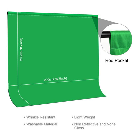 PULUZ 2m x 2m Photography Background Thickness Photo Studio Background Cloth Backdrop(Green) by PULUZ