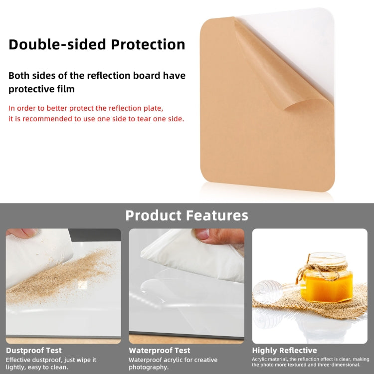 PULUZ 39cm Photography Acrylic Reflective Display Table Background Board(White) - by PULUZ | Online Shopping UK | buy2fix