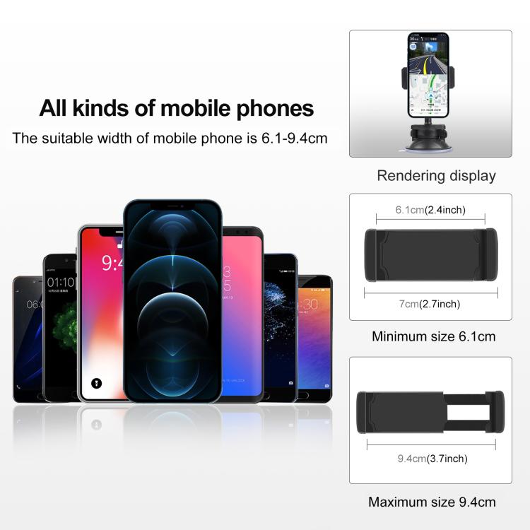 PULUZ 360 Degree Rotating Suction Cup Clamp Holder Bracket For iPhone, Galaxy, Huawei, Xiaomi, Sony, HTC, Google and other Smartphones (Black) - Desktop Holder by PULUZ | Online Shopping UK | buy2fix