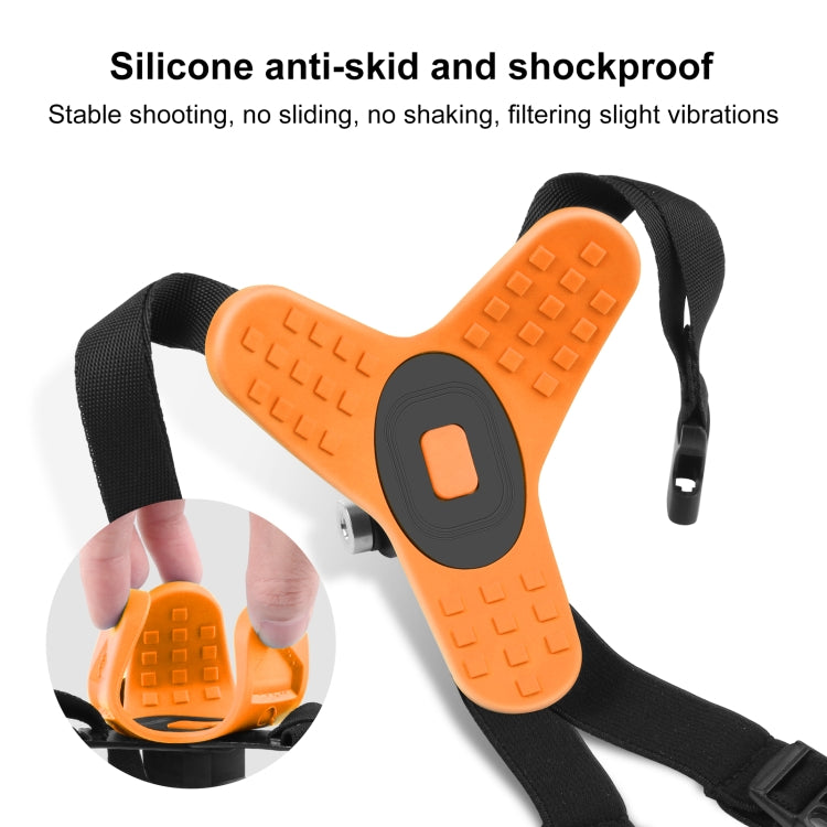 PULUZ Motorcycle Helmet Chin Strap Mount for GoPro, DJI Osmo Action and Other Action Cameras(Orange) - Helmet Mount by PULUZ | Online Shopping UK | buy2fix