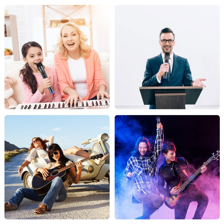 PULUZ UHF Wireless Dynamic Microphone with LED Display(Black) - Microphone by PULUZ | Online Shopping UK | buy2fix