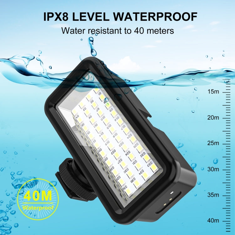 PULUZ 40 LEDs 40m Diving Waterproof Fill Light Camera Video Photo Studio Light (Black) - by PULUZ | Online Shopping UK | buy2fix