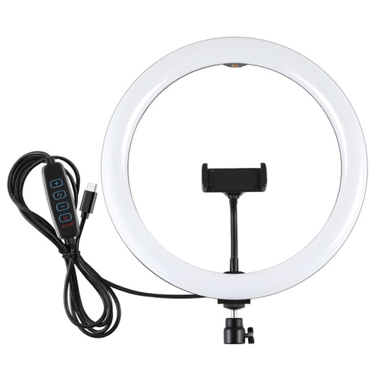 PULUZ PD20W 11.8 inch 30cm Type-C 3 Modes Dimmable Dual Color Temperature LED Curved Diffuse Light Ring Vlogging Selfie Photography Video Lights with Phone Clamp (Black) by PULUZ