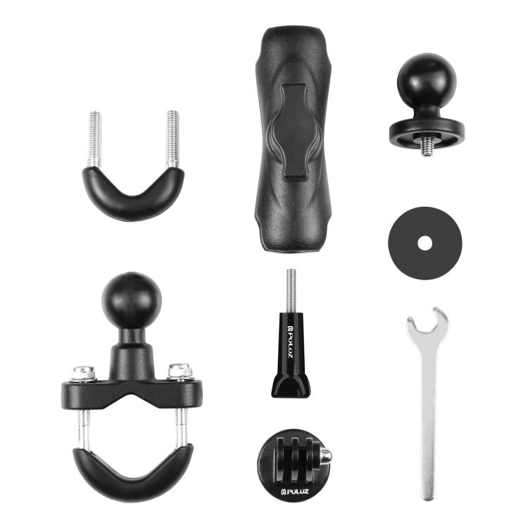 PULUZ Motorcycle Handlebar Fixed Mount U-Bolt Base Holder for GoPro and Other Action Cameras(Black) by PULUZ