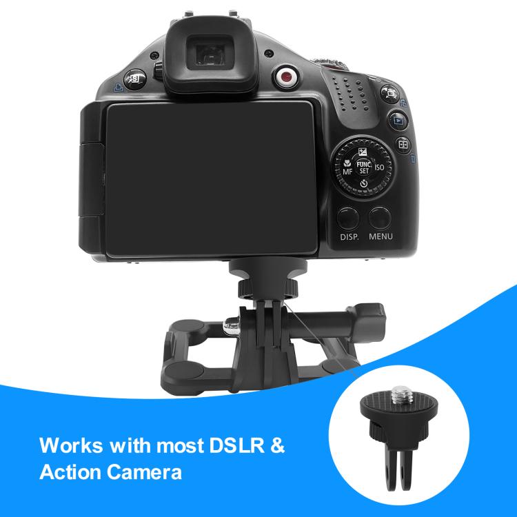 PULUZ 1/4 inch Screw Adjustable ABS Action Camera Tripod Adapter (Black) - Connection Mount by PULUZ | Online Shopping UK | buy2fix