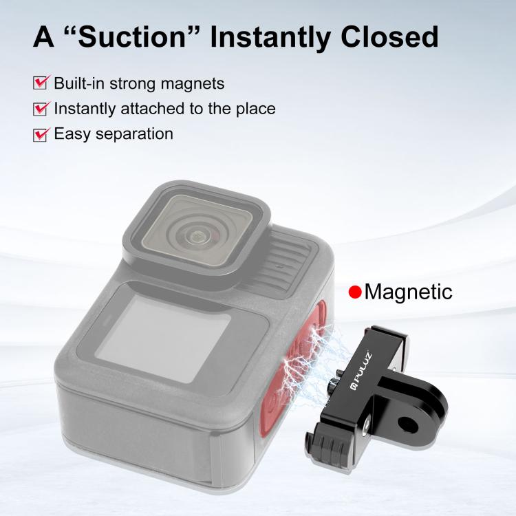 For GoPro HERO13 Black PULUZ Magnetic Quick Release Base Mount (Black) - Connection Mount by PULUZ | Online Shopping UK | buy2fix