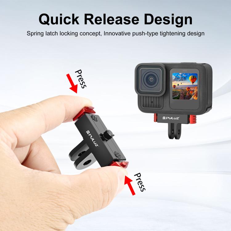 For GoPro HERO13 Black PULUZ Magnetic Quick Release Base Mount (Black Red) - Connection Mount by PULUZ | Online Shopping UK | buy2fix
