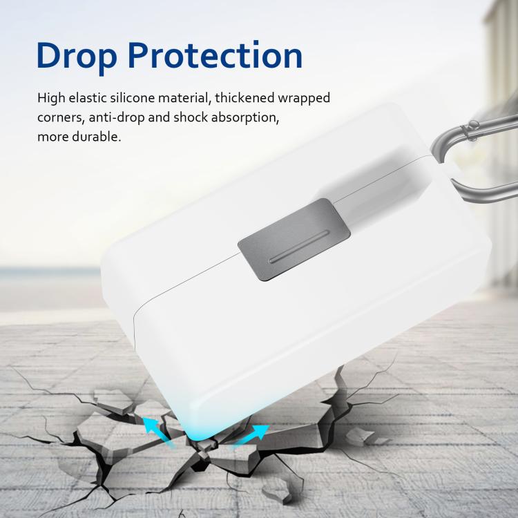 For DJI Mic 2 PULUZ Charging Case Silicone Scratch-proof Protective Cover (White) - DJI Mic Series by PULUZ | Online Shopping UK | buy2fix