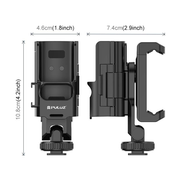 For DJI OSMO Pocket 3 PULUZ Protective Frame Expansion Phone Clamp, Compatible with Tripod Pole (Black) - Mount & Holder by PULUZ | Online Shopping UK | buy2fix