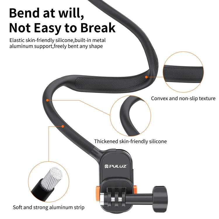 PULUZ Lazy Neck Bracket Magnetic Quick Release POV View Mount (Black) - Holder by PULUZ | Online Shopping UK | buy2fix