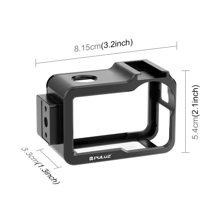 For DJI Osmo Action 5 Pro / 4 / 3 PULUZ Metal Cage Expansion Adapter Frame with Cold Shoe (Black) - Protection Frame by PULUZ | Online Shopping UK | buy2fix