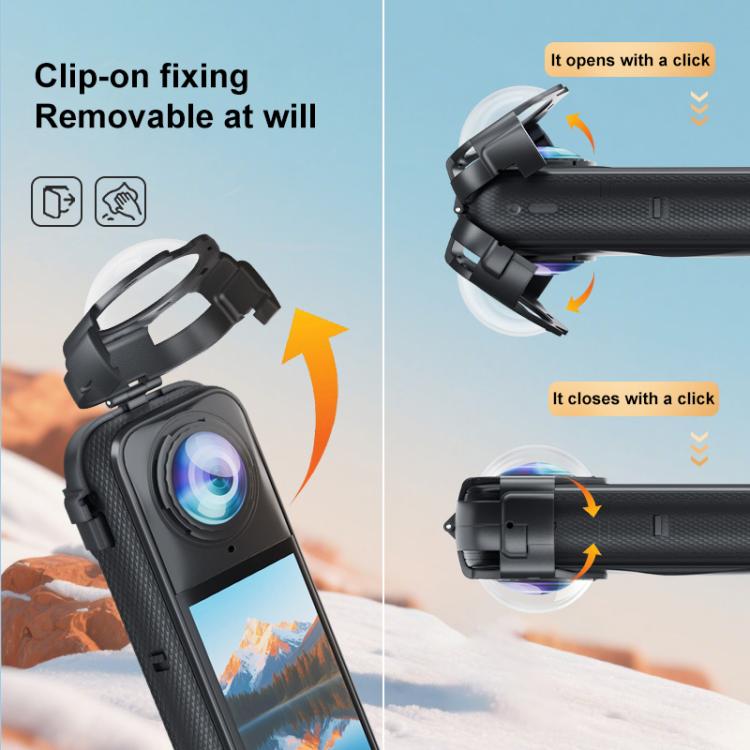 For Insta360 X5 PULUZ Snap-on Optical Tempered Glass Lens Guard Protective Cover (Transparent) - Len Accessories by PULUZ | Online Shopping UK | buy2fix