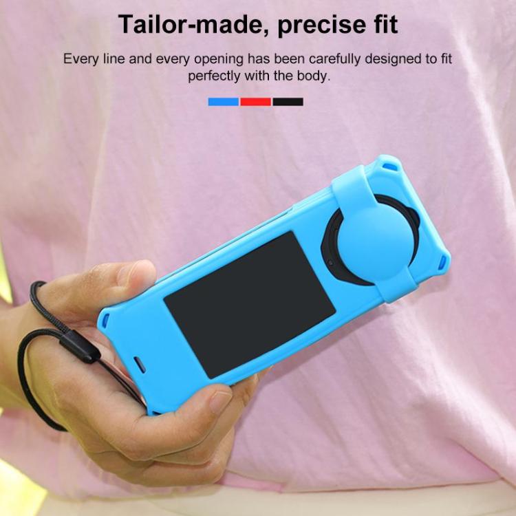 For Insta360 X5 PULUZ Silicone Protective Case with Lens Cover (Blue) - Case & Bags by PULUZ | Online Shopping UK | buy2fix