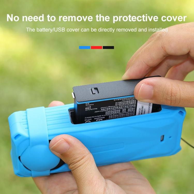 For Insta360 X5 PULUZ Silicone Protective Case with Lens Cover (Blue) - Case & Bags by PULUZ | Online Shopping UK | buy2fix