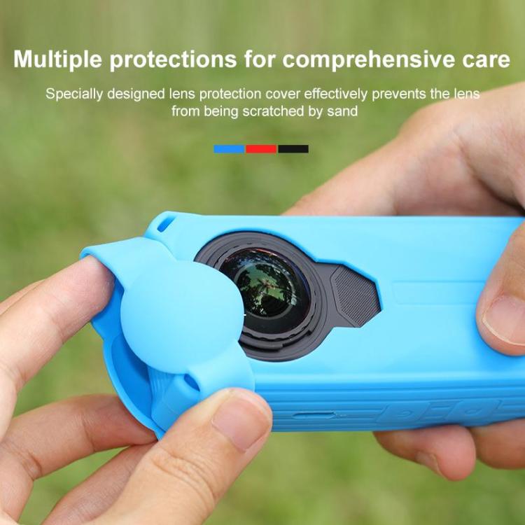 For Insta360 X5 PULUZ Silicone Protective Case with Lens Cover (Blue) - Case & Bags by PULUZ | Online Shopping UK | buy2fix