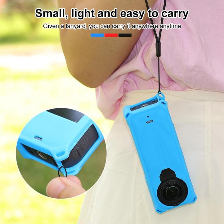 For Insta360 X5 PULUZ Silicone Protective Case with Lens Cover (Red) - Case & Bags by PULUZ | Online Shopping UK | buy2fix