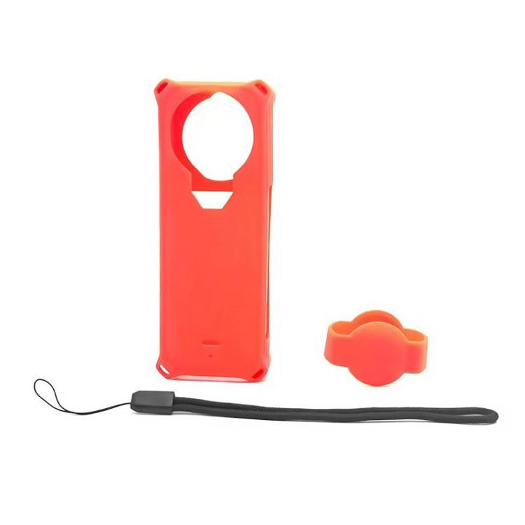 For Insta360 X5 PULUZ Silicone Protective Case with Lens Cover (Red) - Case & Bags by PULUZ | Online Shopping UK | buy2fix